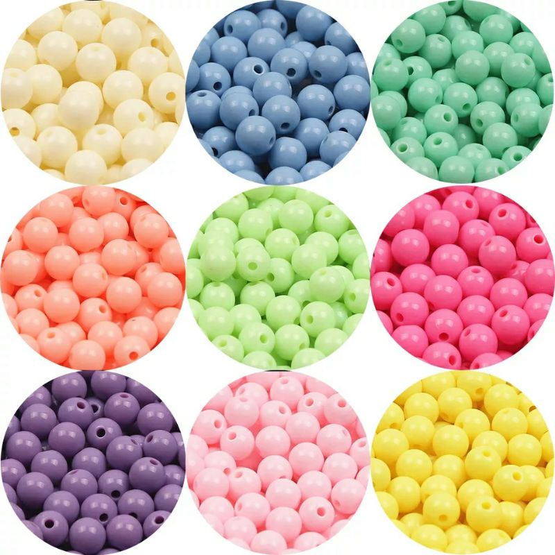 (20 gr)Manik Mote Akrilik Bulat 4/6/8 mm Manik Kapur Manik Mote Susu Bahan Kerajianan DIY
