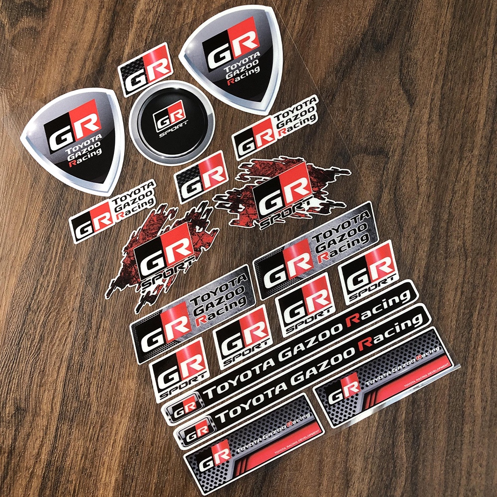 Stiker Motif Toyota GR GAZOO Racing Untuk Dekorasi Helm Motor Yaris Supra 86 RAV4 Vitz Camry