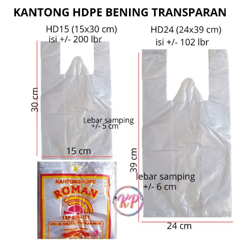 KANTONG PLASTIK KRESEK BENING TRANSPARAN UKURAN 15 DAN 24 | Shopee