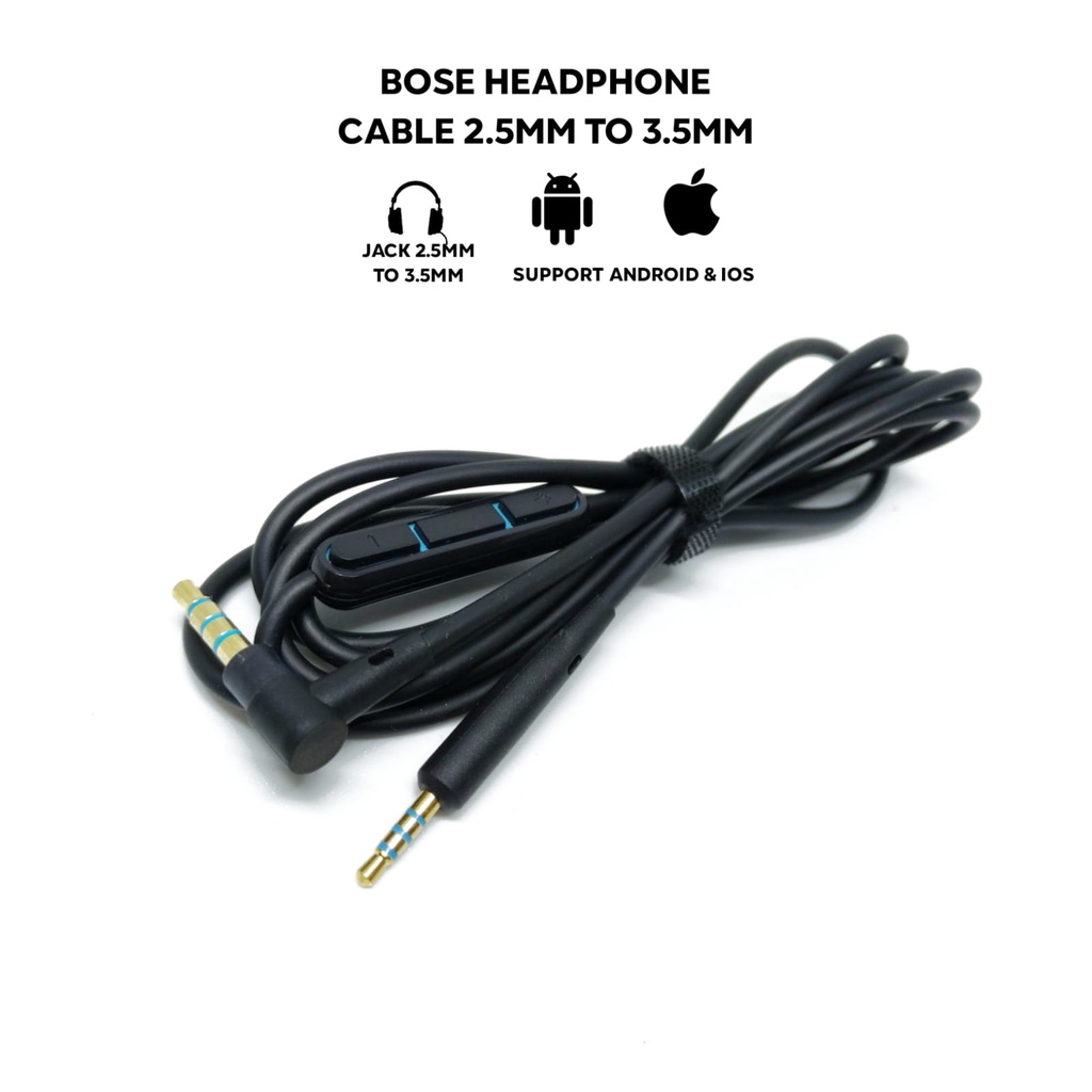 Bose 2.5mm to 3.5mm Headphone Cable With Mic Volume Control