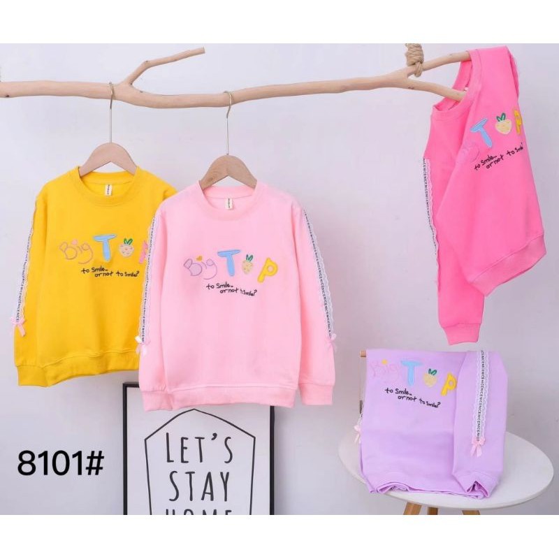 Sweater Anak Perempuan Import Usia 4 - 8 Tahun Motif Bordir | Baju Switer Anak Cewek / Wanita Impor