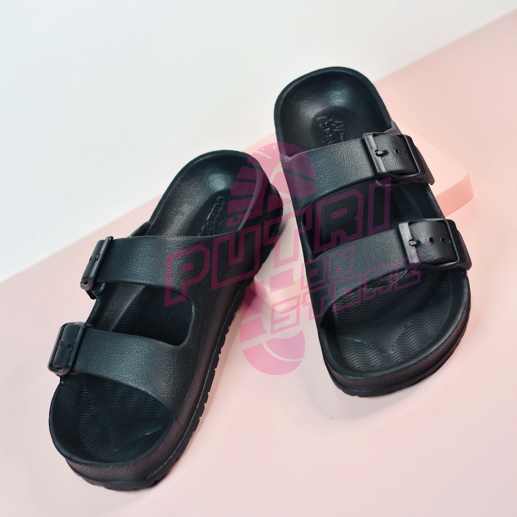 Sandal Selop Wanita gesper ban dua Kekinian Fashionable Model Dua Strap Terbaru Anti Slip NEW ERA 11024 | Sandal Wanita | sandal unisex | selop tren