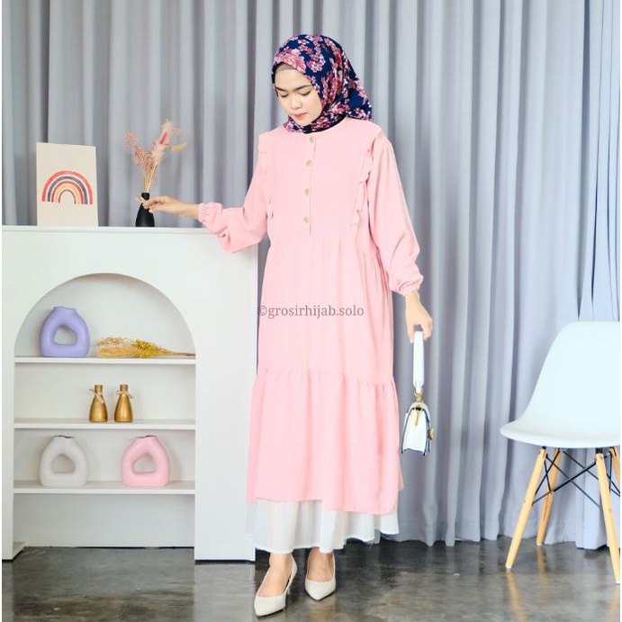 (MGA) GAMIS MIDI DYGTA RUFFLE BUSUI DRESS REMAJA WANITA AIRFLOW