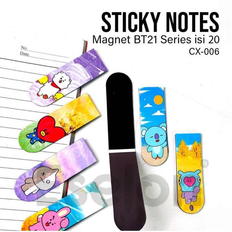 Post it / Memo Stik / Sticky Note Magnet Karakter BTS-2