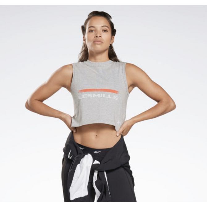 ~ NEW PRODUK KAOS DRY FIT WANITA~ BAJU GYM OLAHRAGA REEBOK LES MILLS CROP TOP PROMO