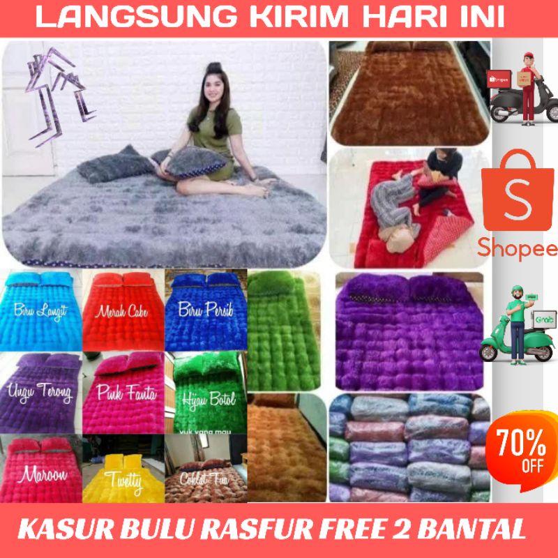 Kasur Rasfur Menul Gender  Surpet Lantai  Tebal Empuk Cemol Terlaris 2  free Bantal Murah Bisa COD