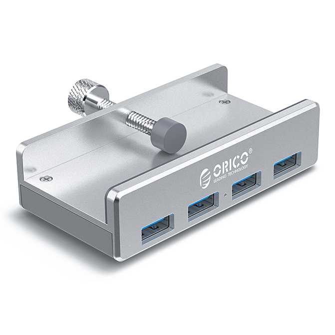 Orico USB Hub 3.0 Clip-on Type Aluminium 4 Port - MH4PU-Silver