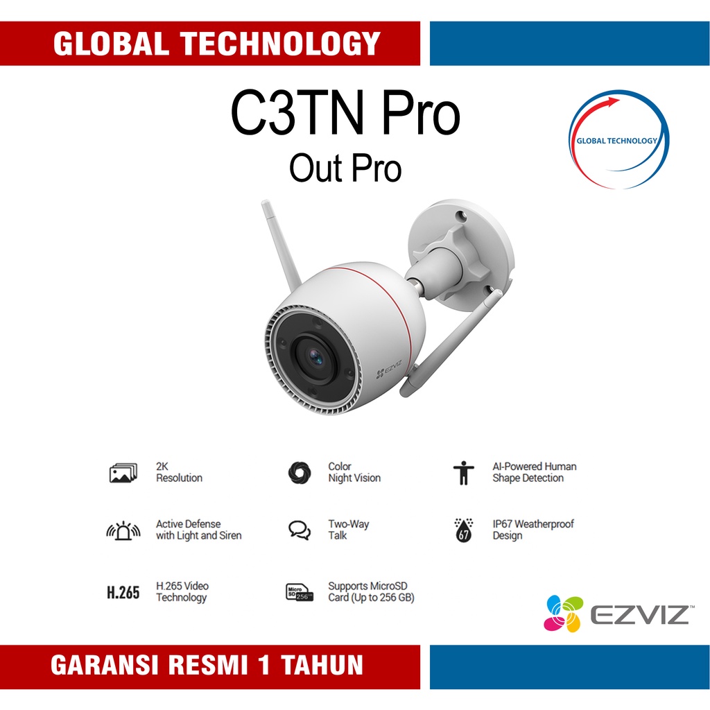 Ezviz OutPro C3TN 3MP 2K CS-CV310 Wi-Fi Smart Camera CCTV Full Color C3TN 3MP OUTPRO