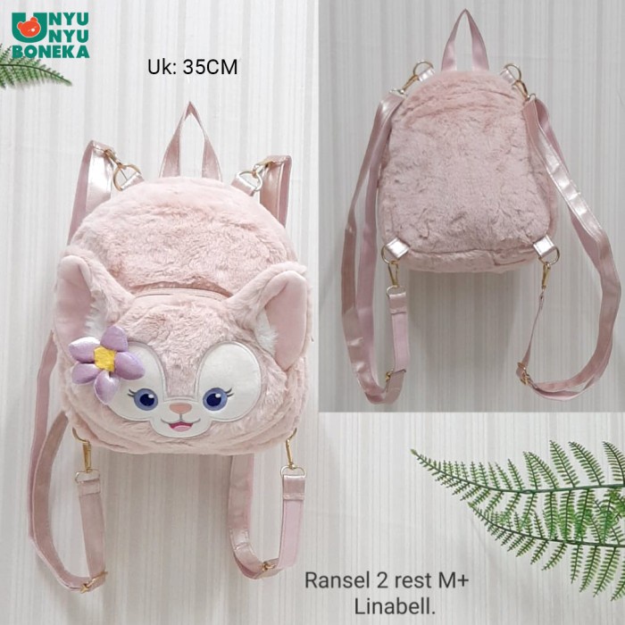 tas ransel anak lina bell rubah animal pink boneka karakter