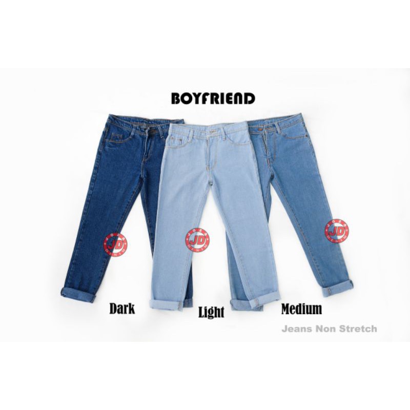 Boyfriend Jumbo Jeans High Waist Wanita Size 27-42 Free Belt