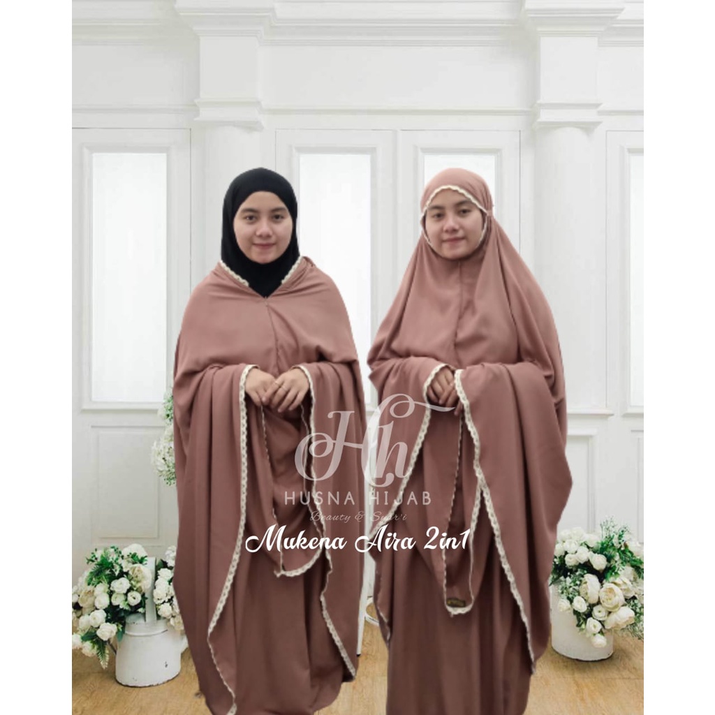 [BRAND HUSNA HIJAB] MUKENA JUMBO 2in1 / MUKENA RAYON / MUKENA AIRA 2IN1 / Mukena Polos Jumbo