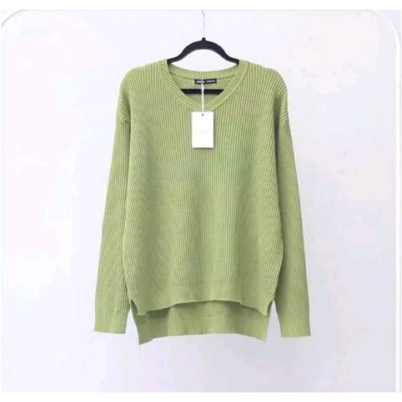 BOXY V-NECK VIONA/ATASAN RAJUT WANITA/BB,40-50-65,KG/SWEATER RAJUT KEKINIAN