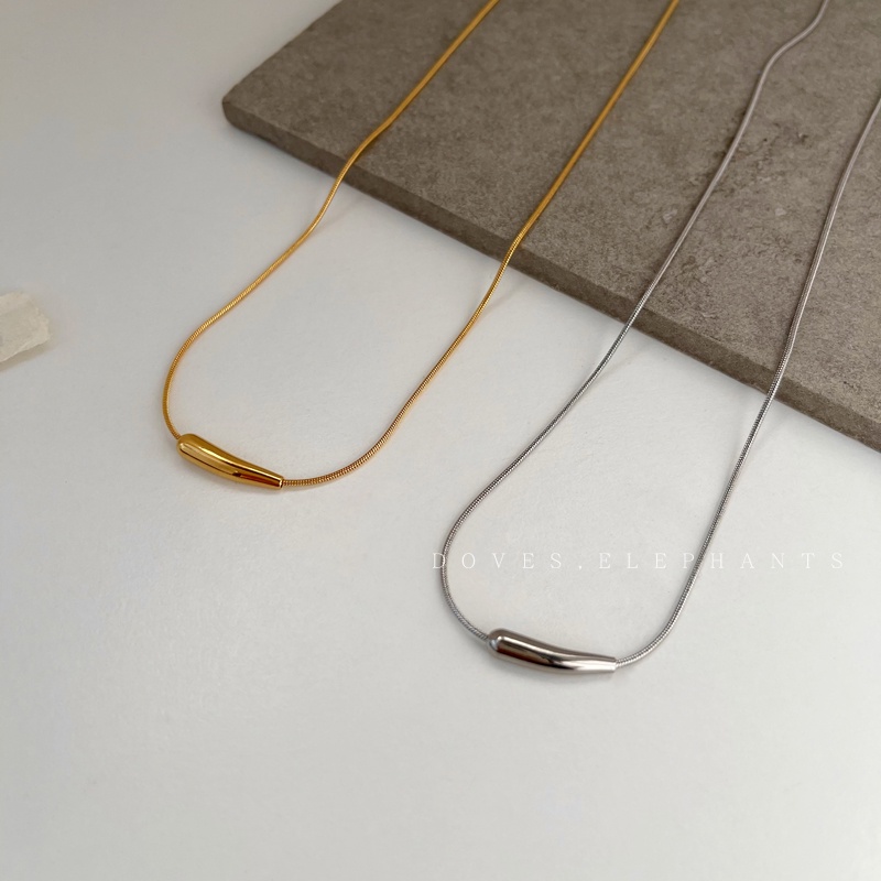 Kalung Rantai Pendek Desain Terong Gaya Simple Serbaguna Untuk Aksesoris