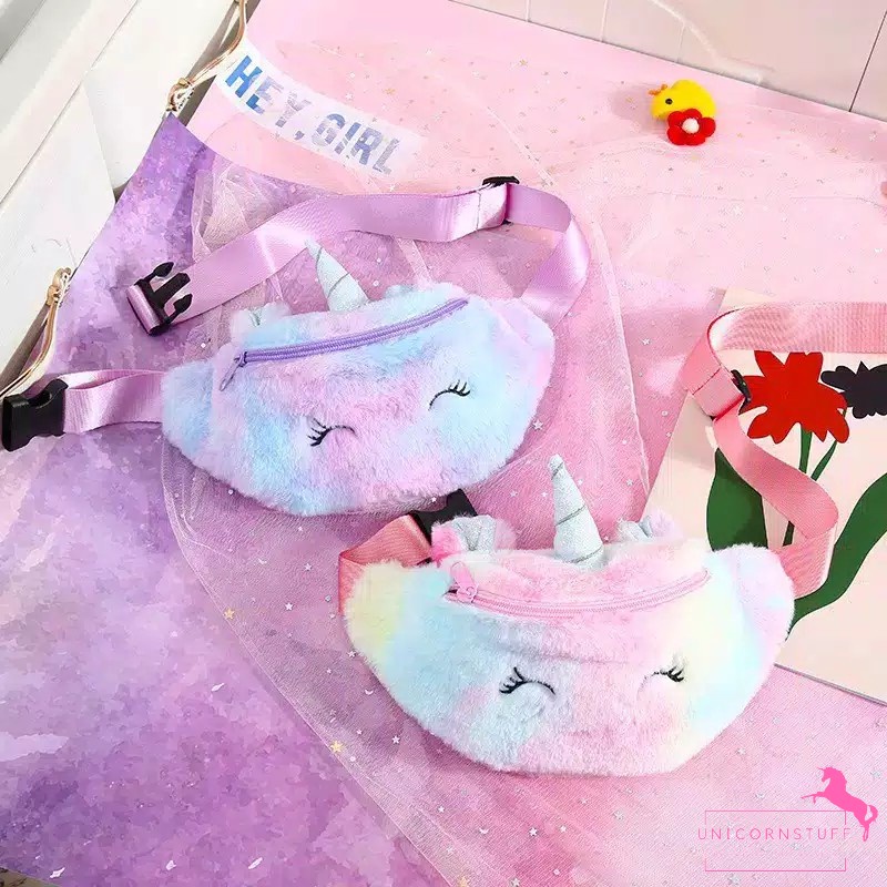 Tas Dada Unicorn Pinggang Unicorn Waist Bag Anak Unicorn Pergi Selempang Kado Hadiah Cewek Perempuan