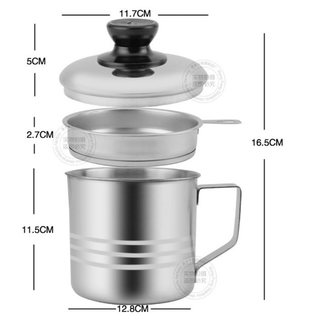 &lt; M.A &gt; Oil Filter Pot Wadah Penyaring Minyak Stainless / Tempat Penyaringan Minyak Goreng / Saringan Masak 1200 ML