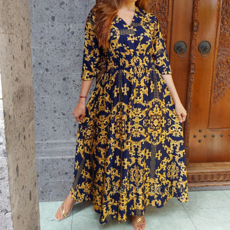 GAMIS BALI / DRES MOZA ( lengan lonceng)-Sultan navy