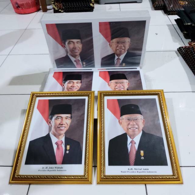 Gambar Presiden Jokowi - Amin 2019 2024 Cetakan ASLI Register