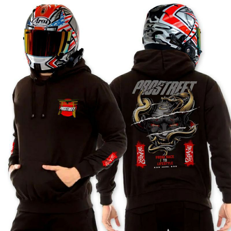 ORIGINAL - Jaket PROSTREET Lifestyle RIDER BLACK Premium - Size L XL XXL XXXL - Sweater Hoodie SUNMO