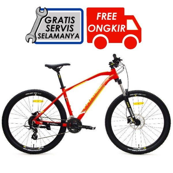 Sepeda MTB | Sepeda Thrill Vanquish 3 27.5 - MERAH KUNING 17