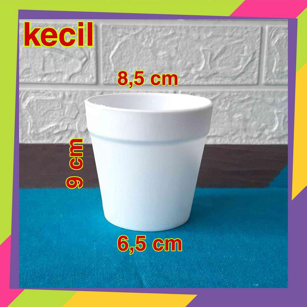 1154D1 / Pot bunga plastik bulat putih / Pot bunga tanaman Artificial