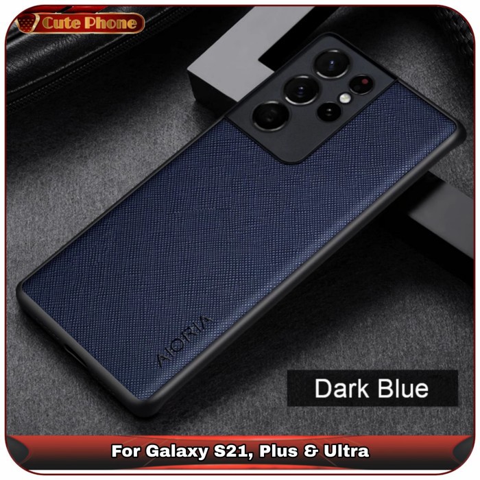 Casing Samsung Galaxy S21 Ultra S21 Plus A32 A52 A72 Soft Case Pu Leather Cross AIORIA