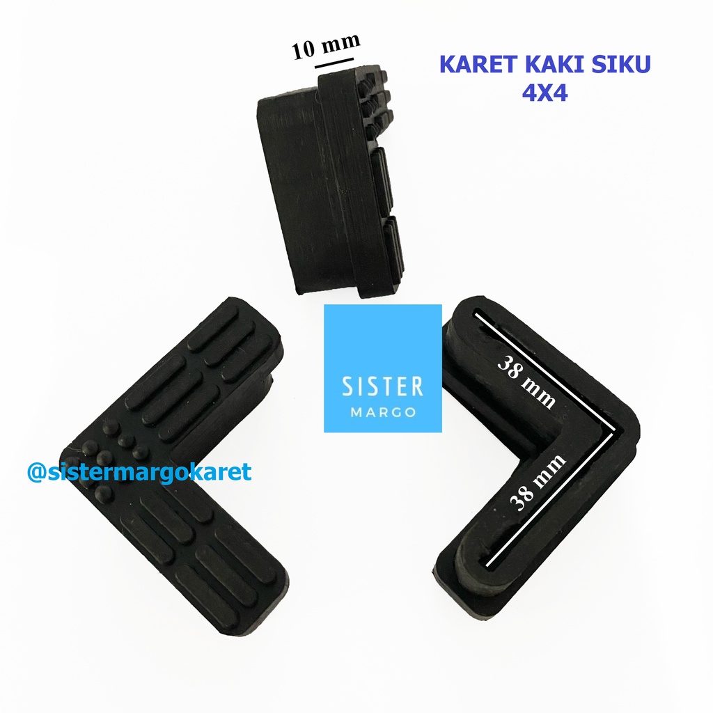 Jual Karet Kaki Rak Besi Siku 4x4 Hitam Bagus Murah - 8PCS | Shopee ...