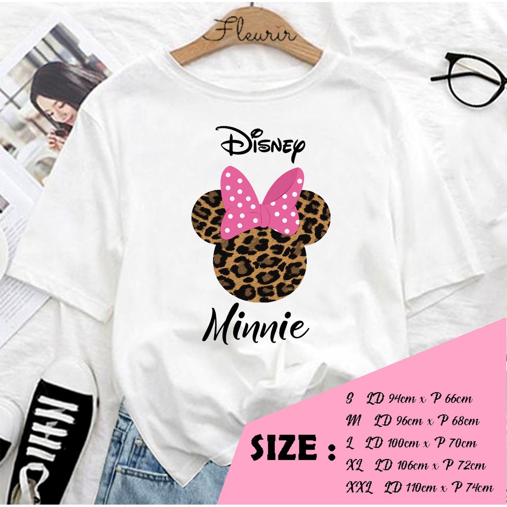 FLEURIR - KAOS MINI LEOPARD WANITA DEWASA LENGAN PENDEK TUMBLR TEE UNISEX