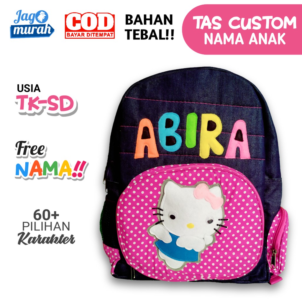 HELLO KITTY Tas sekolah anak karakter perempuan ukuran TK HELLO KITTY Tas sekolah anak karakter perempuan ukuran TK