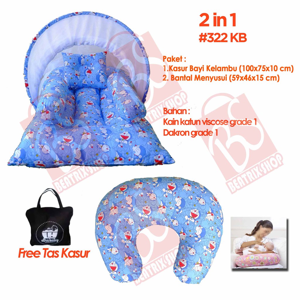 Sale 2 in 1 kasur bayi kelambu doraemon dab bansui elha baby