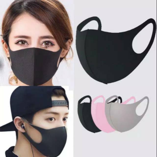 Masker mulut - masker scuba hitam polos - Masker Hidung