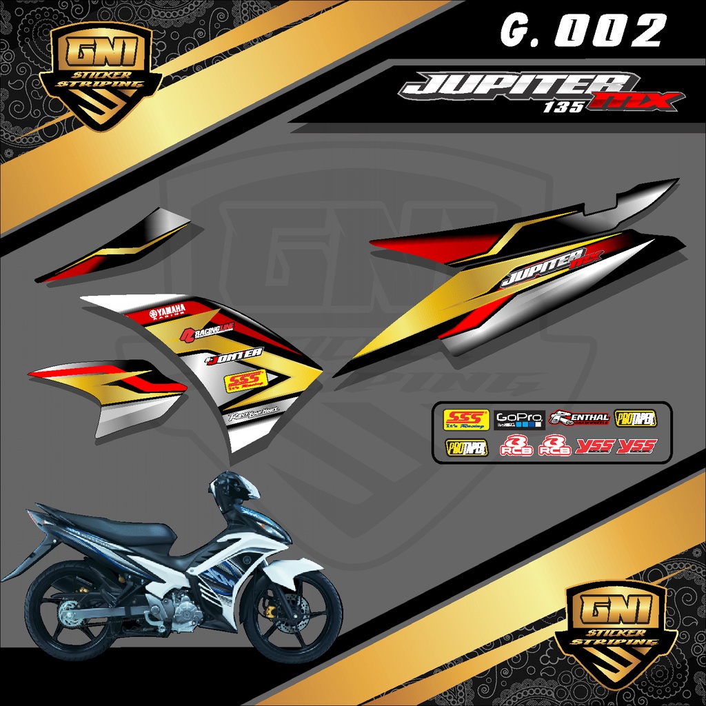 [PROMO] Sticker Striping Lis Semi Full Variasi Motor Yamaha JUPITER MX 135 NEW Desain Racing Road Ra
