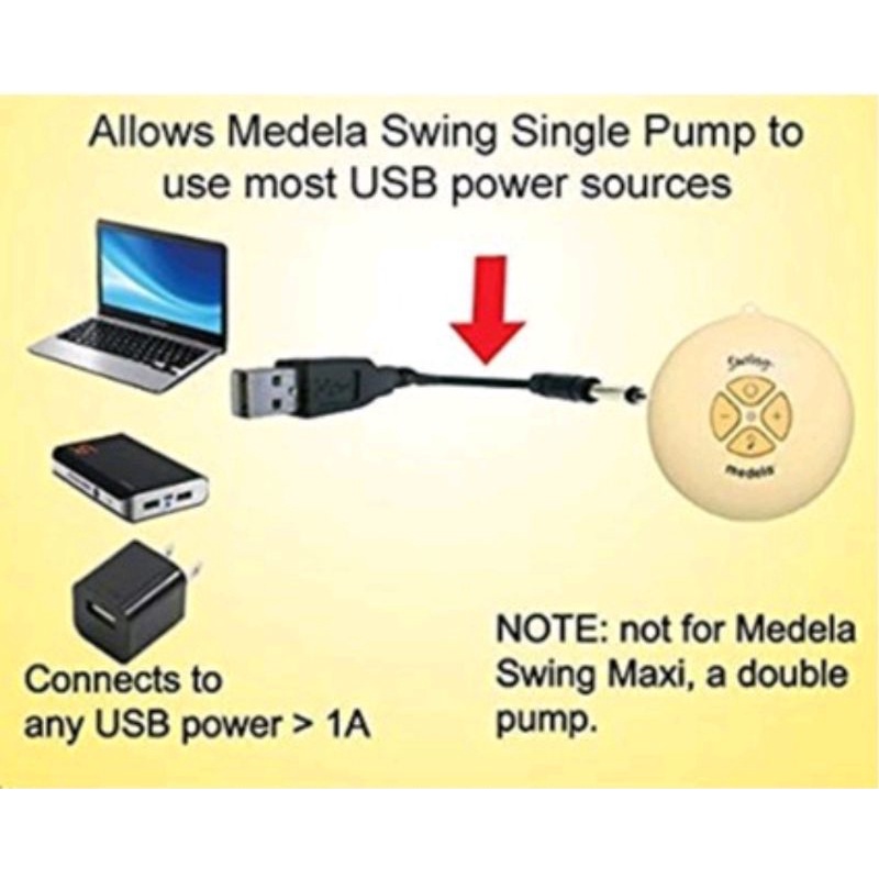Medela swing pompa asi free power bank, kabel USB dan calma