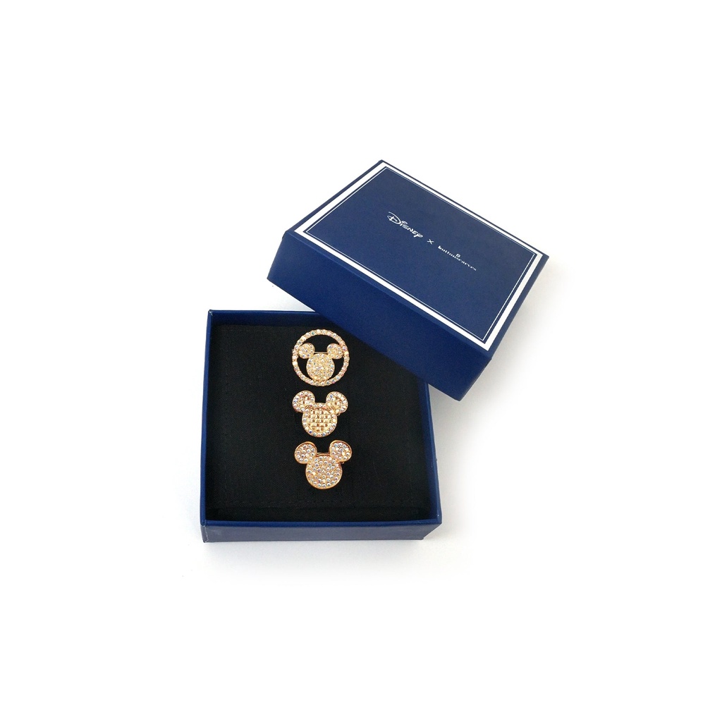 Buttonscarves X Petite Disney THE DREAM PARK Gold Brooch Pin Bros Sharing