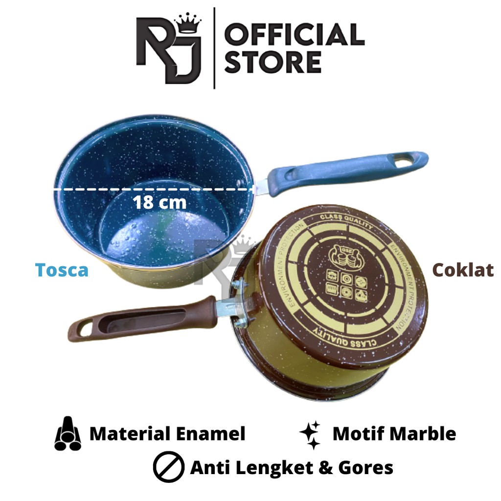 PANCI SUSU GAGANG GSE / PANCI SUSU TANPA TUTUP KACA / PANCI SUSU ENAMEL MARBLE GAGANG / MILK PAN GAG