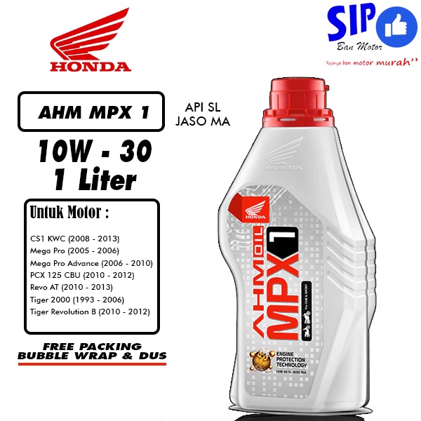 AHM OIL MPX 1 1liter 10W-30 SL JASO MA OLI MPX 1