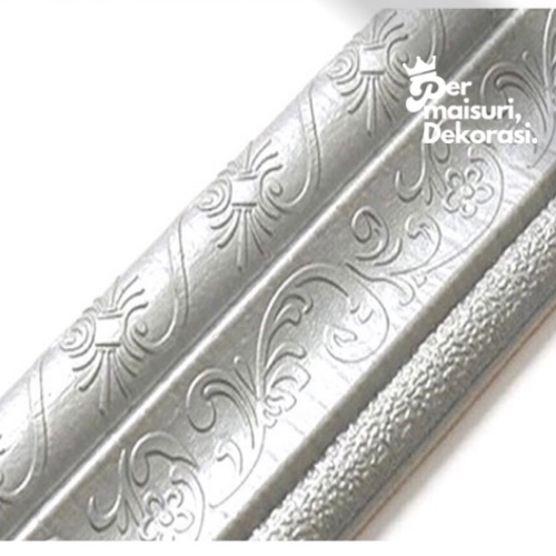 [COD] List Wallpaper Dinding Stiker Border Wallfoam 3D Sticker Dekorasi Kamar Rumah Murah [Seri T]-ABU -