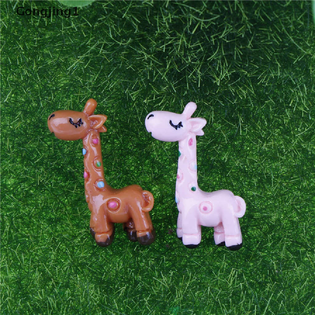 Gongjing1 1pc Miniatur Jerapah Lucu DIY Dekorasi Lanskap Mikro / Taman