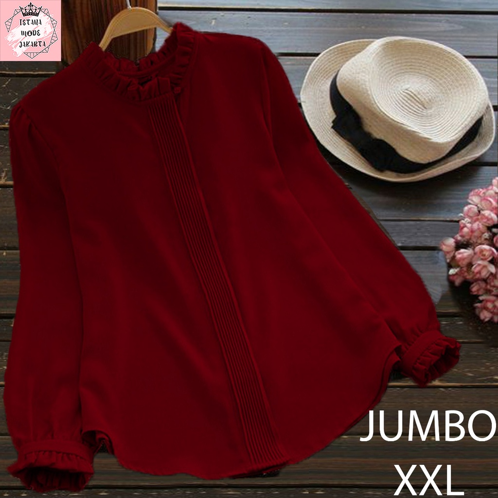 ISTANA MODE JAKARTA Lilac Jumbo baju atasan wanita terbaru blouse korean style blouse wanita lengan panjang-1