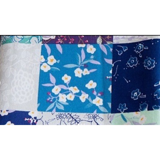 JUAL KAIN KATUN LINEN IMPOR MOTIF PERCA BUNGA KOTAK/KAIN DIY/CRAFT