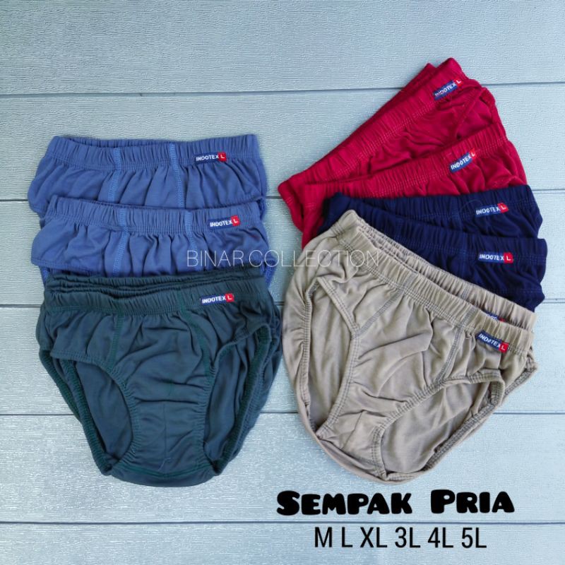 Sempak celana dalam pria Indotex / Fildatex M L XL 3L 4L 5L Jumbo murah ecer