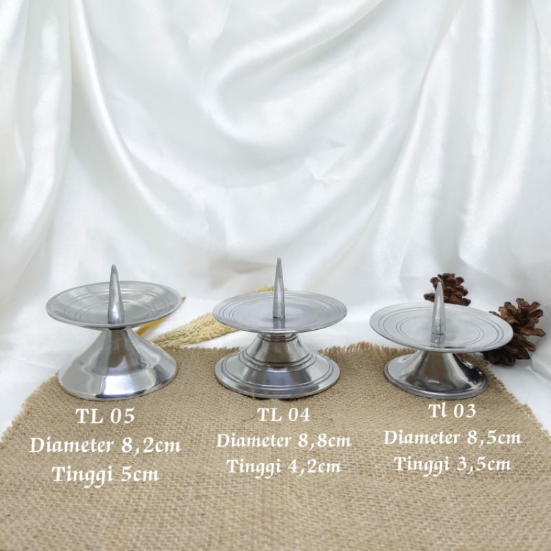 Tempat lilin logam silver kode TL.01 TL.02 TL.03 TL.04 TL.05 TL.06