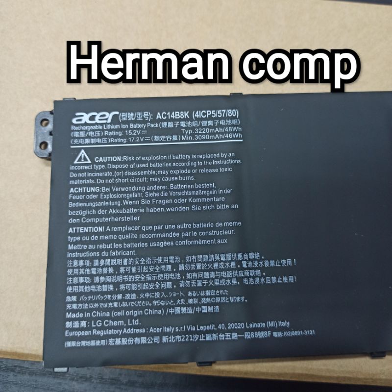 Original Baterai acer aspire R3 R3-131T R7 R731T SERIES AC14B8K