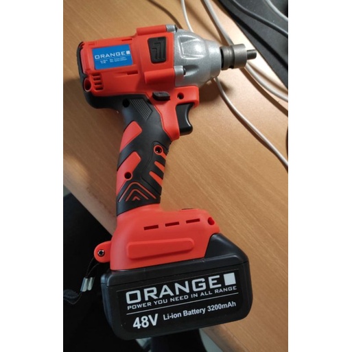 CORDLESS IMPACT WRENCH ORANGE 48V BOR BUKA BAUT KUNCI BUKA BAN MOBIL MOTOR ORANGE