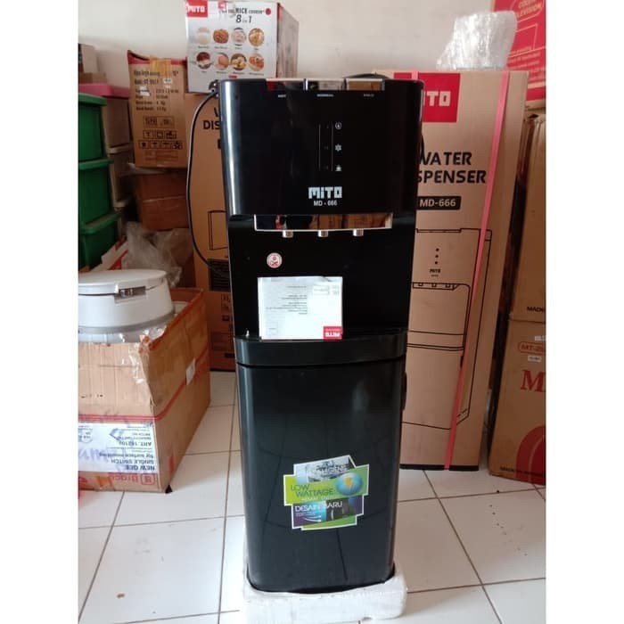 TERBARU (NEW) DISPENSER MITO MD-777 / MD-666 BLACK / PANAS / DINGIN / NORMAL