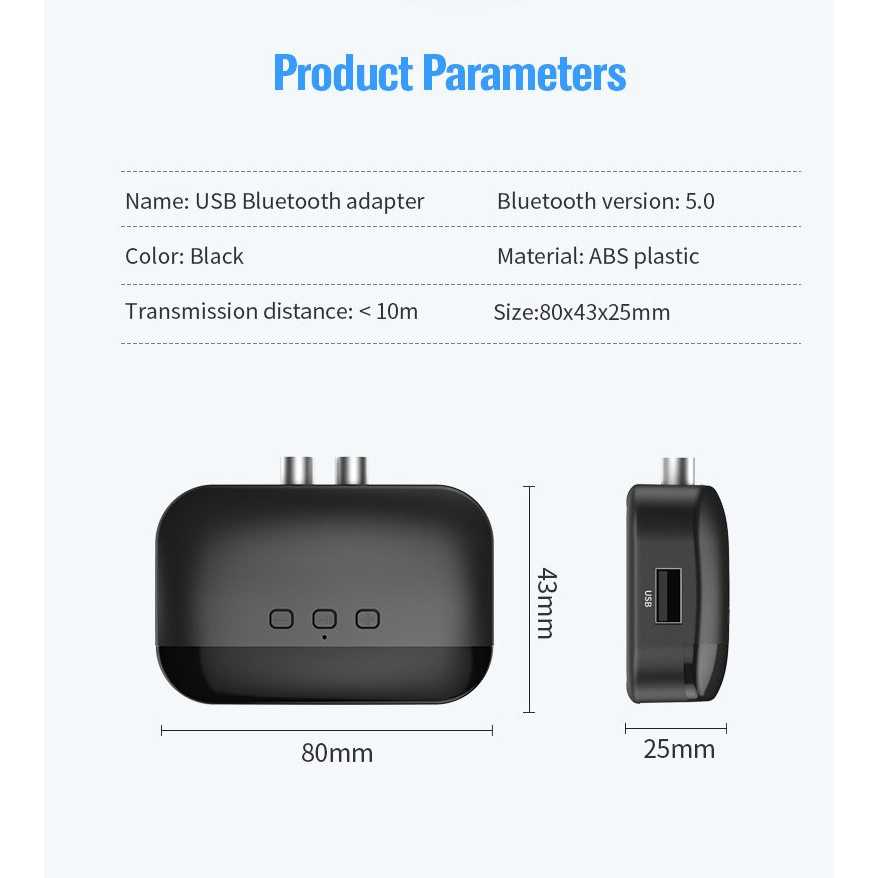 IDN TECH - Centechia Audio Bluetooth 5.0 Receiver Adapter NFC RCA AUX - BLS-B20