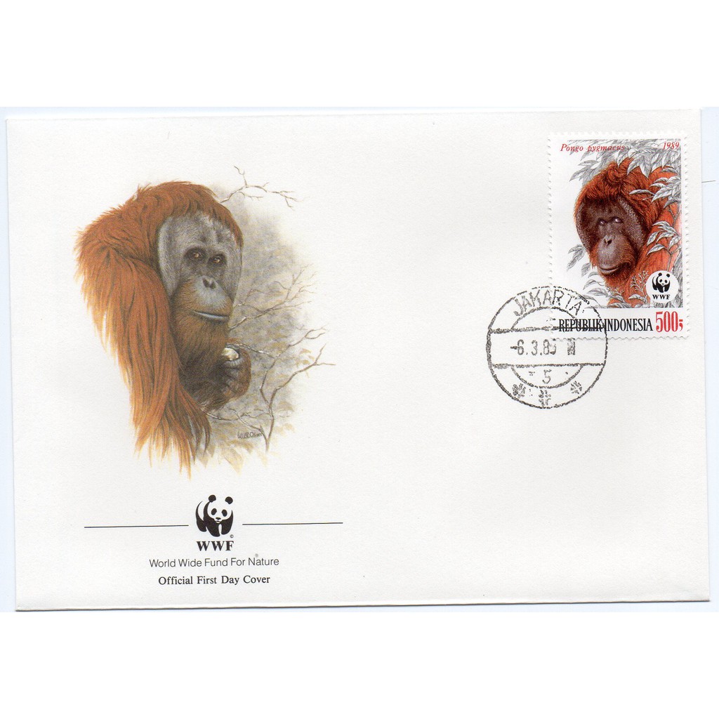 wwf perangko SHP indonesia orang utan 1989 set 4 shp world wide fund