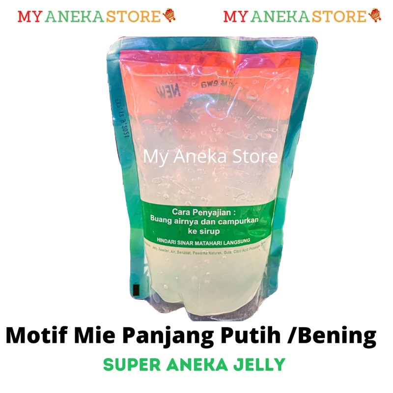 Jelly motif mie panjang kuning orange putih  “Super Aneka Jelly”