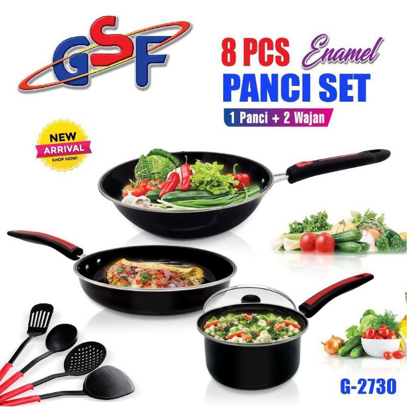 panci set gsf enamel 8 pcs