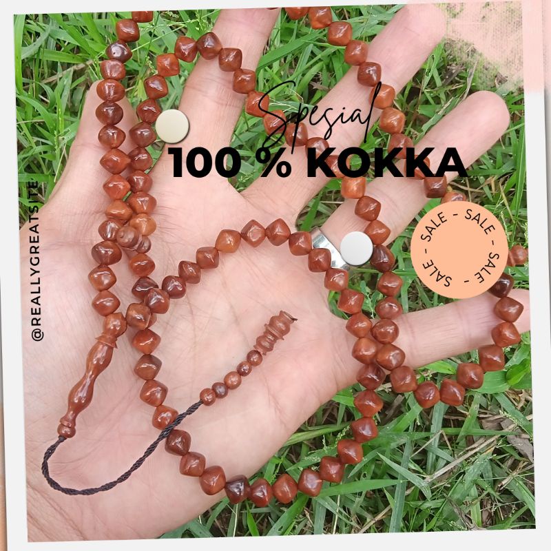 Tasbih Kaokah Kaukah Kokka Original 99 Butir Wajik 08 mm Tasbeh Kayu Koka Asli