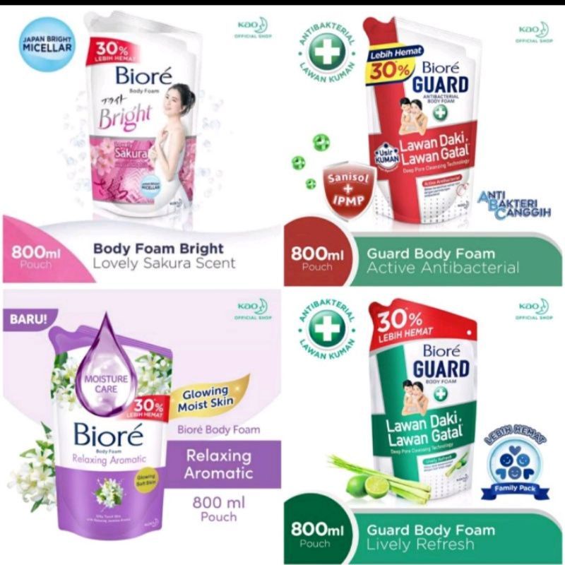 Biore Body Wash 800ml Refill Pouch